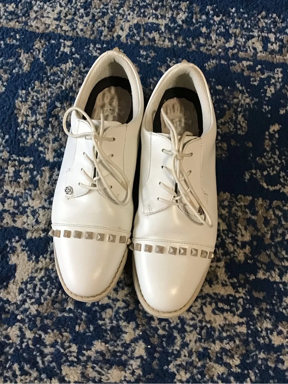 G/FORE White Stud-Accent Lace-Up Golf Shoes